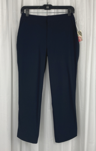 Tommy Bahama Women's Sz M Black Tulip Hem Lightweight Cropped Golf Pants New