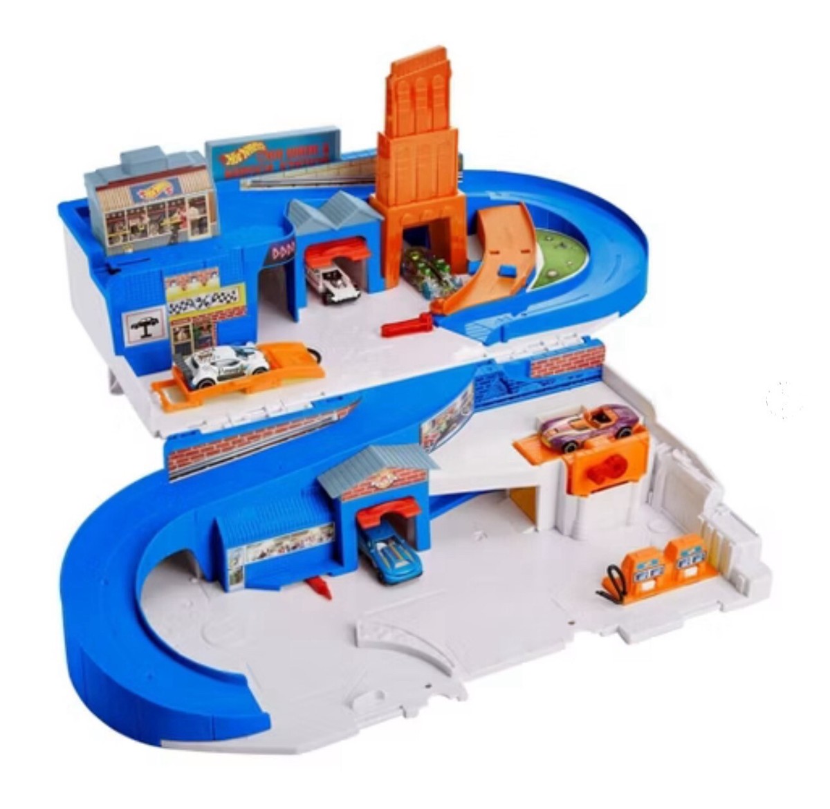 HOT WHEELS 1:64 FLYING CUSTOMS STO & GO GARAGE #GND89 Brand New 5