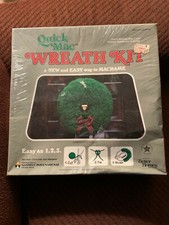 Vtg 1980s Macrame Christmas WREATH Kit-Quick Mac Door hanging RETRO Craft