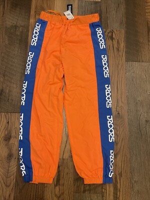 Droors Clothing Dr. Ocelot Track Pants Men s Small Orange/Blue NWT