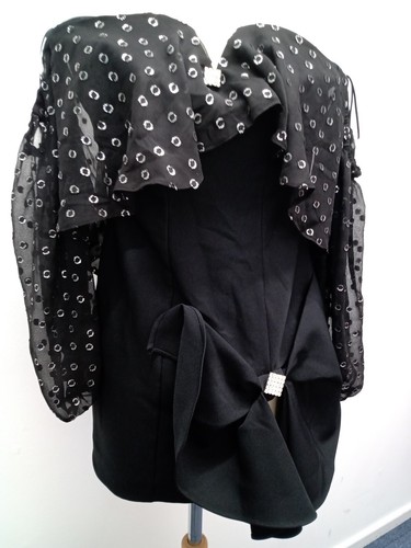 River Island Black sparkly off the shoulder tunic top UK Size 10BNWT B11 - Picture 2 of 7