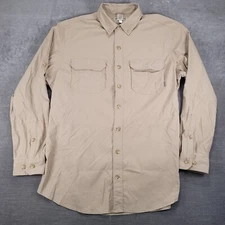 Duluth Trading Co. Button Up Shirt Roll Tab Sleeve Pockets Mens XL Tall