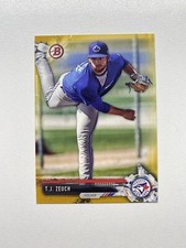 2017 Bowman Draft TJ Zeuch Gold Border Prospect /50 Toronto Blue Jays BD-68