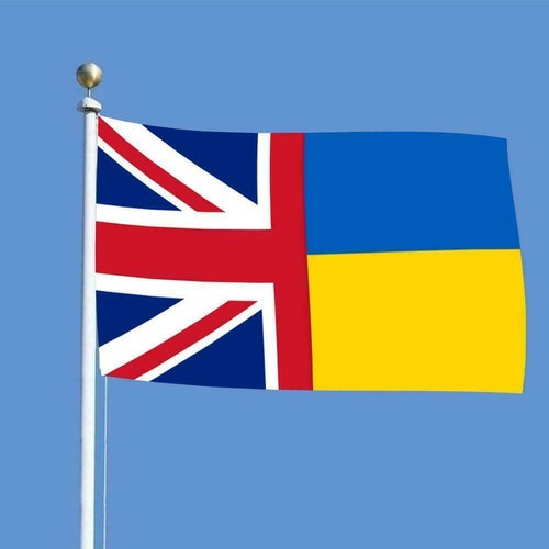 UKRAINE~UK Flying Flag Ukrainian.United Kingdom Union x 5 Jack Large Flag- - Picture 7 of 13