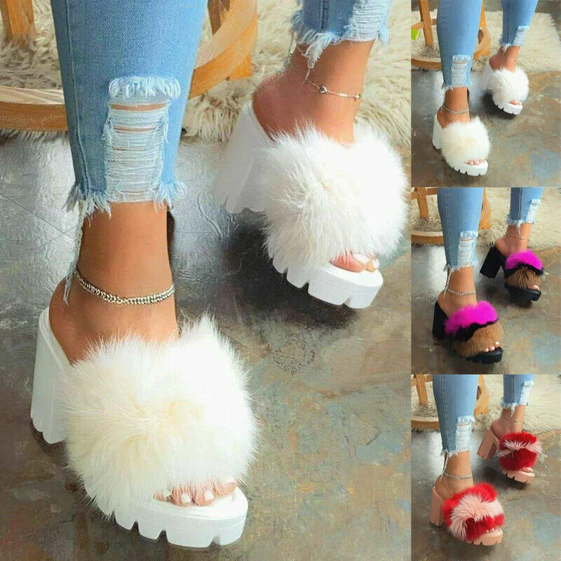 Fluffy clogs sale