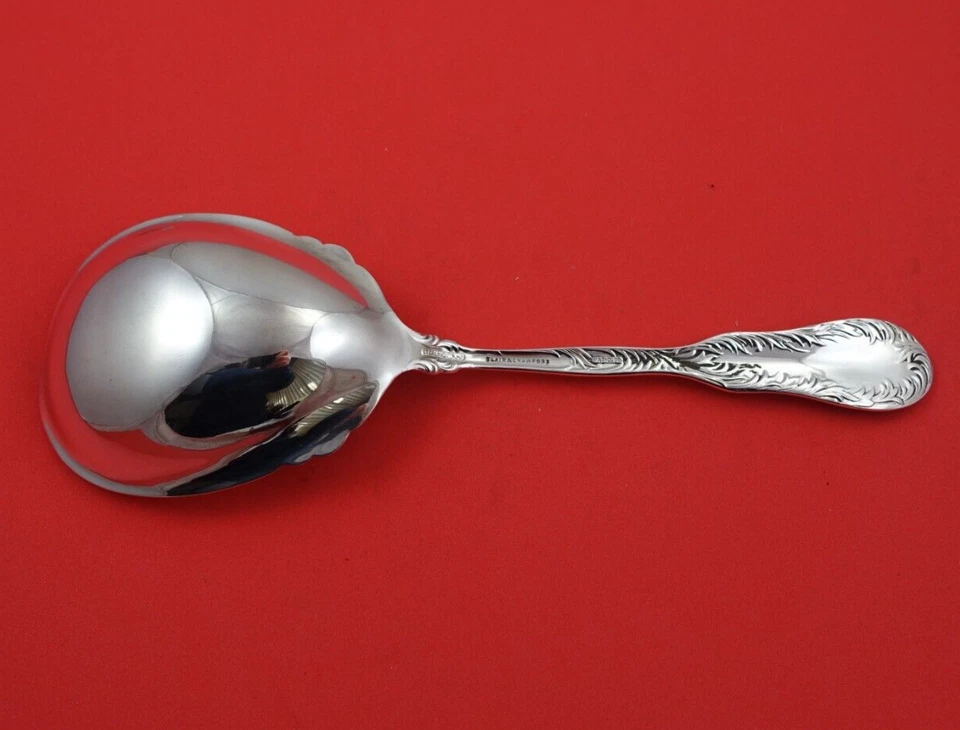 Cuchara bayas de plata esterlina número 10 de Dominick and Haff hojas bayas 9 1/8" Foto 2 de 3
