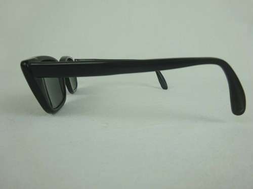 Vintage Bausch & Lomb 6 ~Thick Black Eyeglasses w/ Gray Glass Lenses ~ 51-22 - Picture 3 of 12