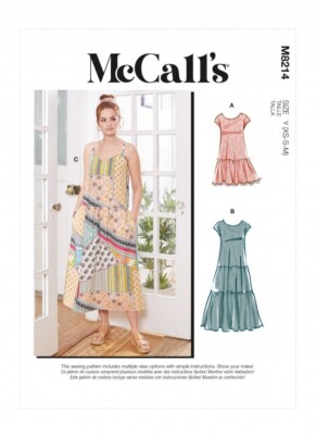 McCalls Schnittmuster 8214 Damen Y (XS-S-M)