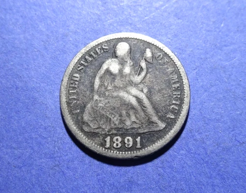 1891 Seated Liberty Dime  Fine