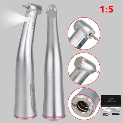 NSK Style Dental Electric 1:5 Fiber Optic Contra Angle Handpiece Red Ring