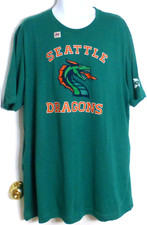 SEATTLE DRAGONS Football T-Shirt, XFL, Green, Size Medium, NWT