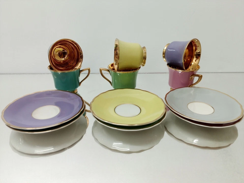 Jaroslav Ježek - Loučky - 咖啡套装 6 件 - 艺术与工艺 -999 (24 克拉) 金色,Po — 第 4/4 张图片