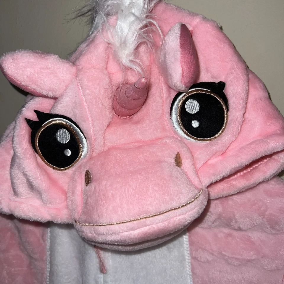 Unisex Adulto Rosa Unicornio con Alas Disfraz Mono Animal Pijama Pequeño Foto 2 de 4