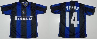 Maillot Inter Milan Junior 2004-2005 - Home - VERON 14 - Taille 10-11 Ans - Neuf Avec étiquettes