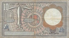 Netherlands  10  Gulden  23.3.1953  Series  CKL  Circulated Banknote ESS