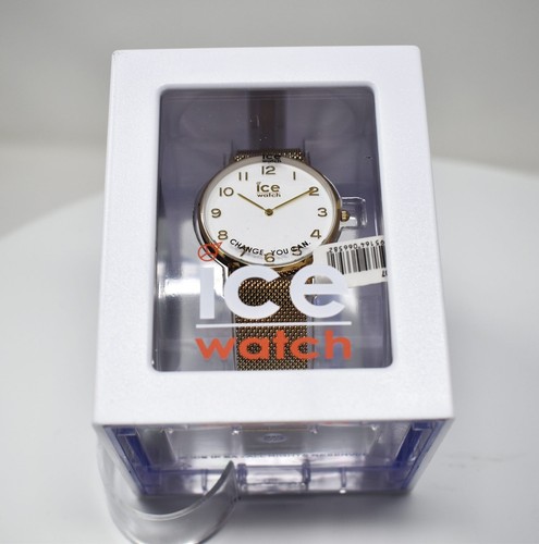 ICE-WATCH CITY MILANESE GOLD Shiny Bracelet White Dial Watch 012707 Small - Picture 4 of 5