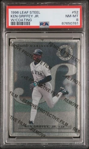 KEN GRIFFEY JR. 1996 Leaf Steel W/COATING #52 PSA 8 NM-MT HOF