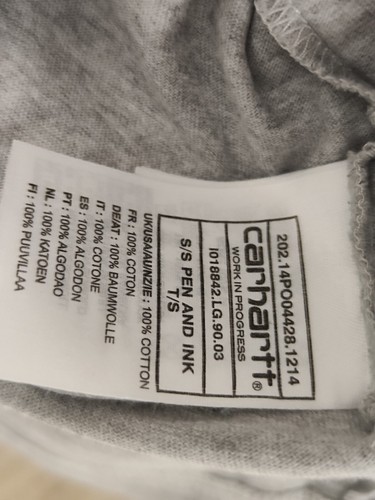 T-shirt Carhartt WIP S/S Pen And Ink taglia S grigia manica corta cotone art ... - Foto 6 di 9