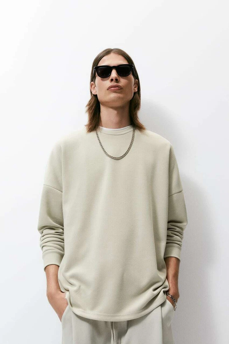Zara textured deals sweatshirt