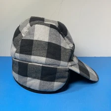 Eddie Bauer Plaid Cap Trapper Hat Fleece Lined Ear Flap Size S/M