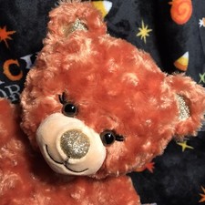 Build A Bear Fall Autumn Orange  Gold Thanksgiving SPARKLE Pumpkin Spice Bear