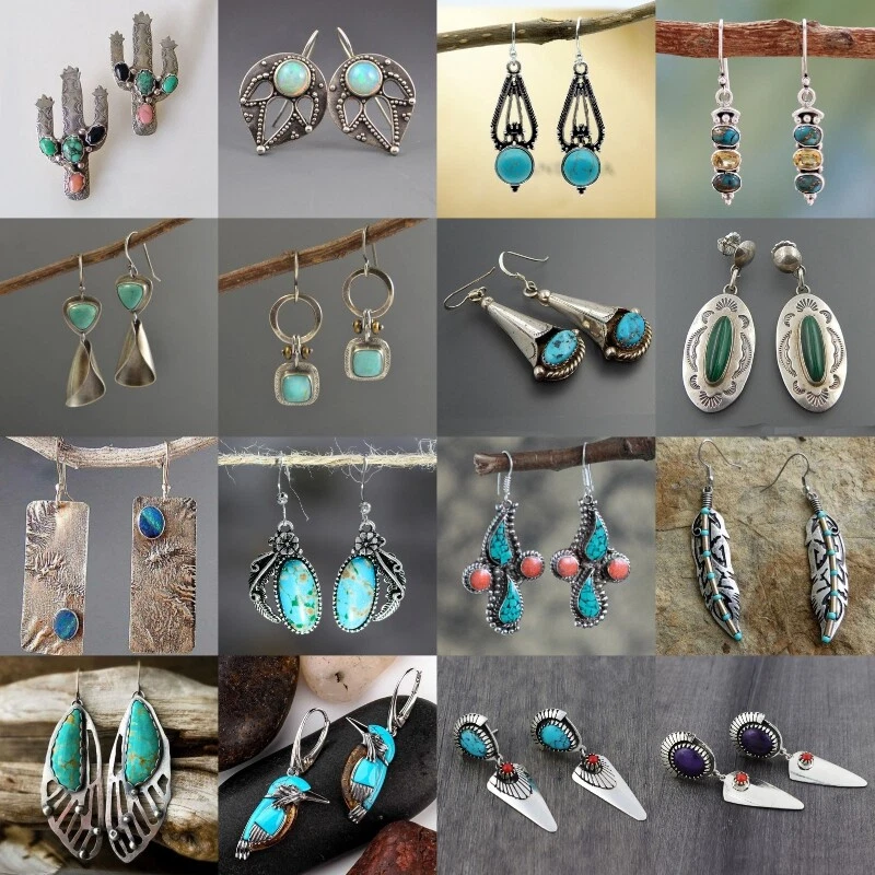 Turquoise dangling best sale earrings