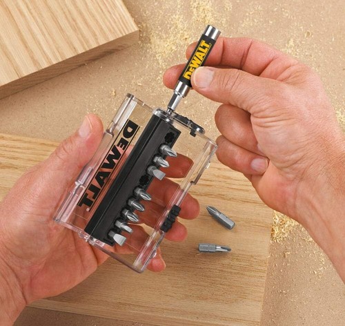 DEWALT COMPACT DRIVE DRIVER MAGNETIC BIT TIP HOLDER FINDER GUIDE 14 pc SET CASE - Picture 8 of 9