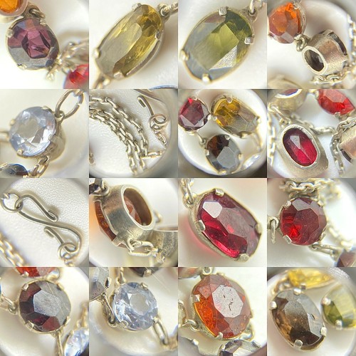 Spinel Roxk Antique Victorian Silver Multi-Coloured Spinel Stone Harlequin Festoon ...