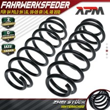 2x Federn Fahrwerksfeder Hinterachse für VW Polo 9N 1.6L 06-09 6R 1.4L ab 2012