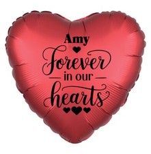 Memorial  Personalised  18" Circle/Heart  Foil Balloon - 081