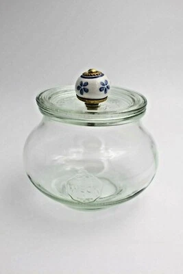 DIY WECK 1 Glasdeckel gebohrt für Keramikknopf  5mm Bohrung RR120, 100 ,80, 60 - Bild 1 von 4