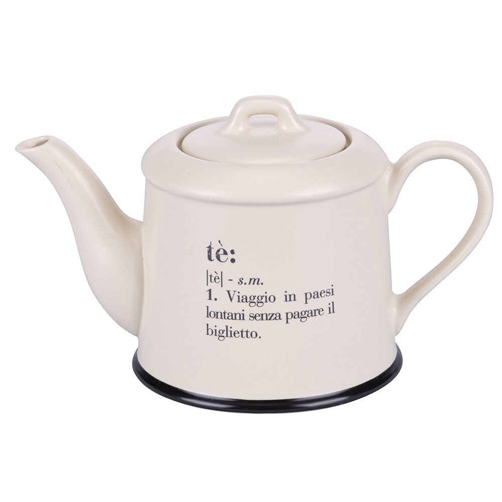 Villa d'Este Victionary Tea Pot Beige in Porcelain Stoneware