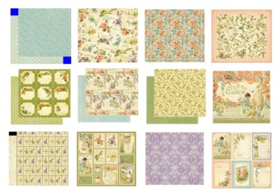 Graphic 45 Secret Garden 12'' Cardstock PICK Primrose Leafy Roses Lark Blooms