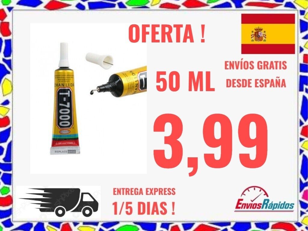 Pegamento adhesivo profesional autonivelante negro T7000 50ML pegar pantallas