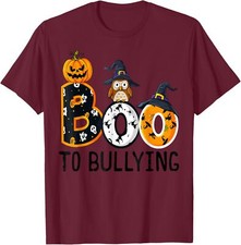 Boo To Bullying Orange Unity Day Anti Bullying Halloween T-Shirt