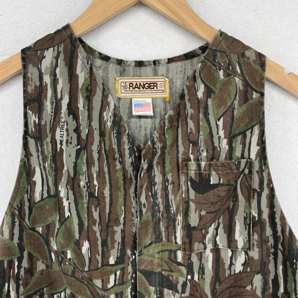 RANGER Vest Mens S Realtree Vest Camo Full Zip Back Pouch Hunting Camp Green USA - Image 3 of 4