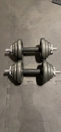 Pair of 15kg Cast Iron Adjustable Dumbbell. - Picture 3 of 5