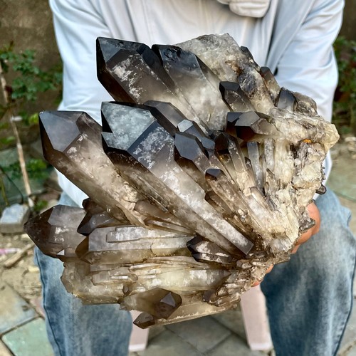 7.84LB Natural Tawny black Crystal Quartz Crystal Cluster Mineral Specimen Heal - 第 3/17 張圖片