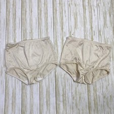 Vintage Bali Size M Silky Granny Panties Shaper Ivory Second Skin 8710 Lot of 2