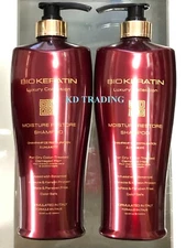 2-Pk~ BIO KERATIN Damaged Hair Protein Luxury MOISTURE RESTORE Botanical SHAMPOO