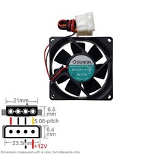 Fan Muffin Cooling DC 12V DC12V 12VDC 80mm 80x80x25 Sunon KD1208PTB2-6 OC