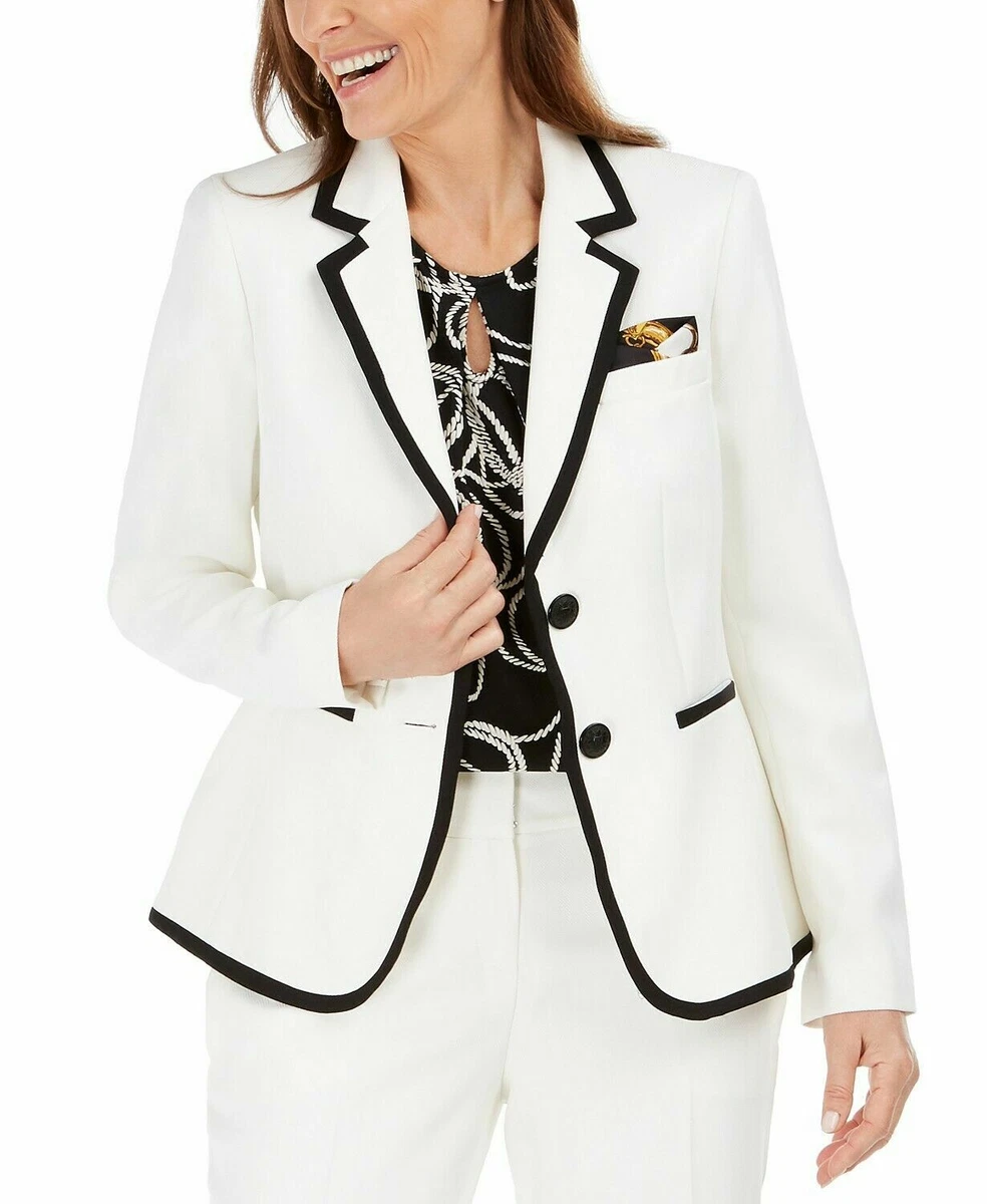 NEW KASPER WHITE BLACK CAREER JACKET BLAZER SIZE 4 6 8 10 12 14 16 18 $119