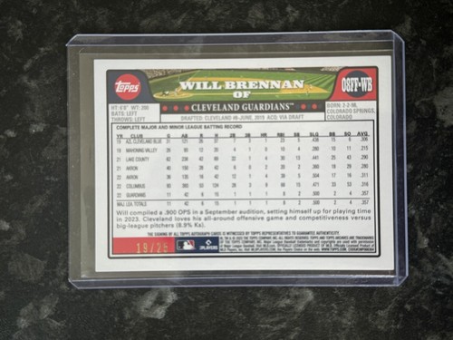 2023 Topps Archives - Will Brennan Rookie Fan Favorite Autograph - Blue #19/25 - Picture 2 of 2