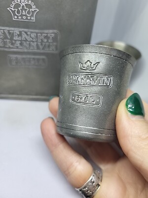 Scandia Tenn Swedish Flask Pewter Sweden 🇸🇪 6 Schnapps Glass