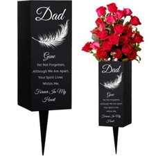 Dad Cemetery Vases Decorations for Grave Metal Vase Flower Holder with Spike ...