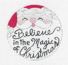 BELIEVE in CHRISTMAS MAGIC handpainted 13 mesh Needlepoint Canvas Alice Peterson