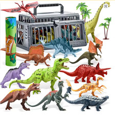 19 PCS Realistic Dinosaur Figures Toys with Activity Play Mat  Trees