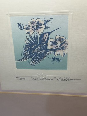  Hummingbird  By Roberta Adkins 1984 #621 Of 2500 Certified Limited Edition