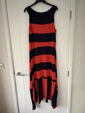 Women’s Orange & Navy Striped Dress By Roman Size 16