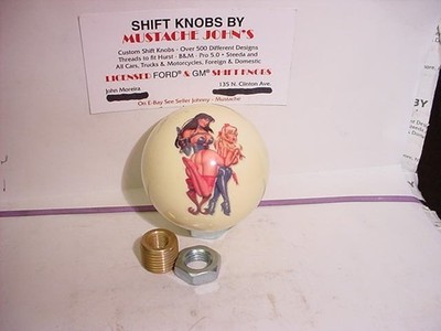 Girl Getting Spanked,  Pin Up Custom 2 1/8'' Sublimate Shift Knob,  ( off White)